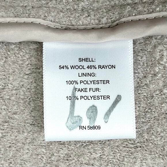 Dillard's A loves A Wool Blend Faux Fur Collar Shacket Coat - Picture 10 of 10